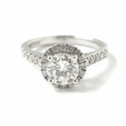 18ct White Gold 0.90ct Diamond Halo Solitaire Ring